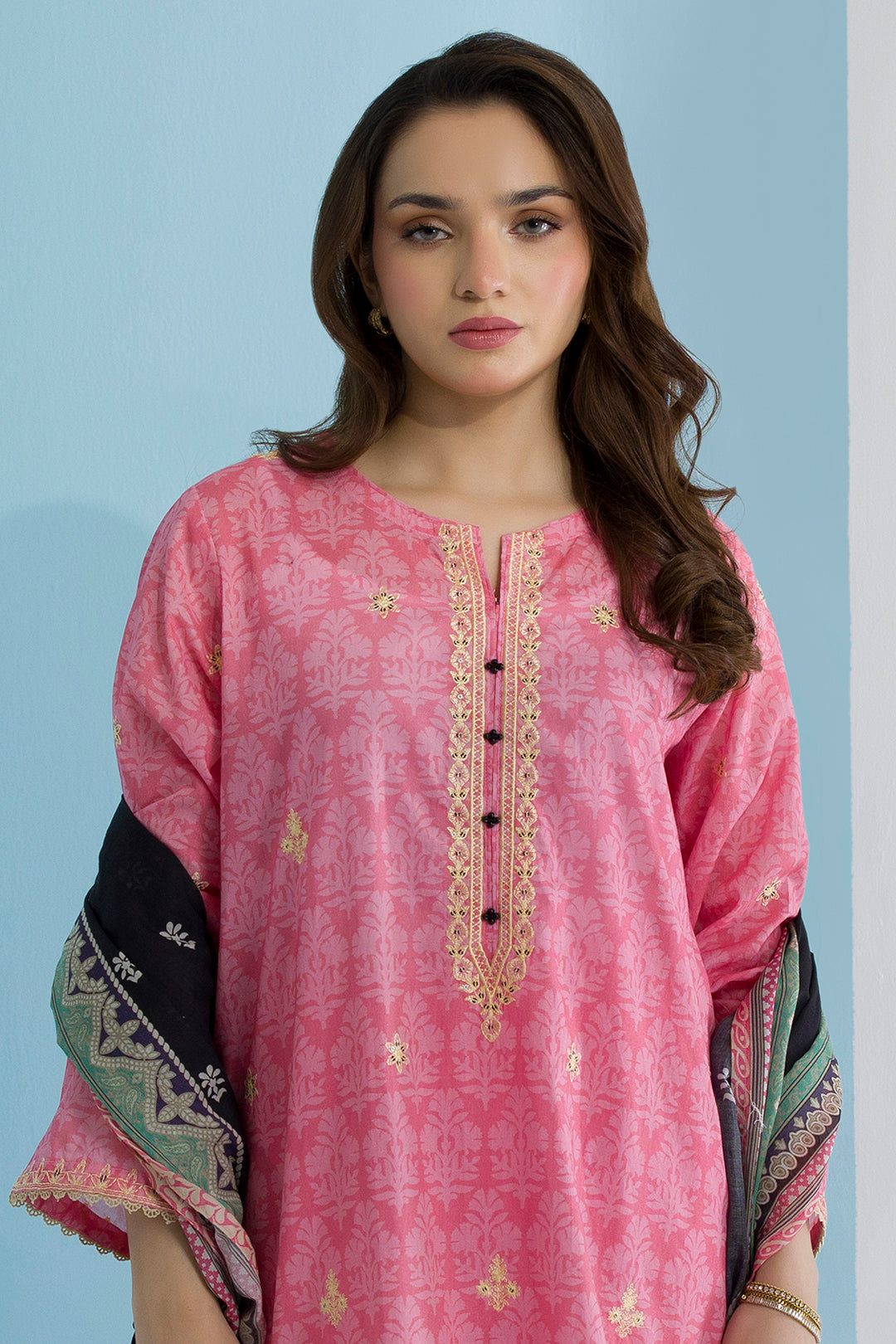 Embroidered Kurta Dupatta Trouser - 2198