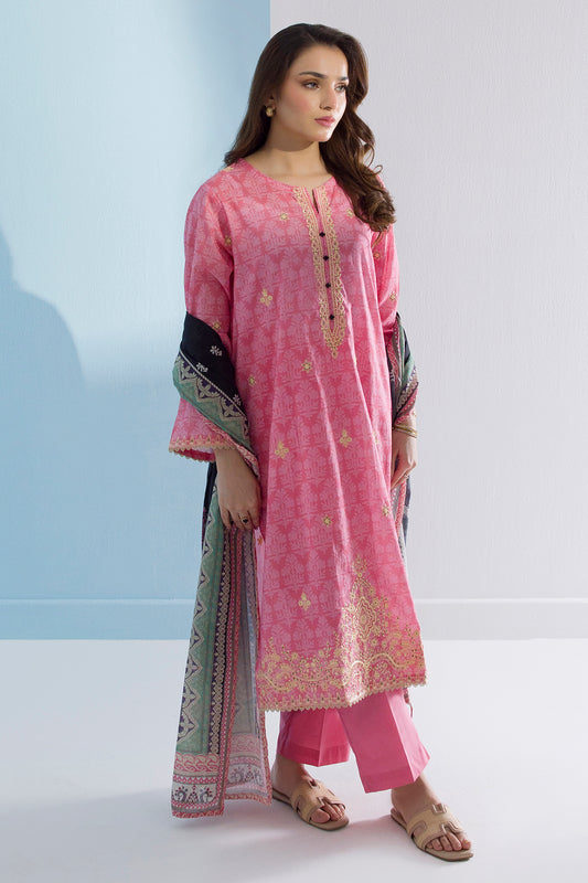 Embroidered Kurta Dupatta Trouser - 2198