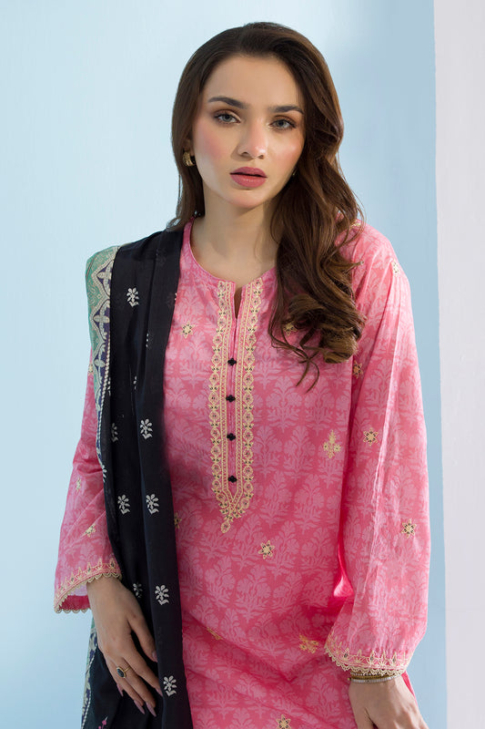 Embroidered Kurta Dupatta Trouser - 2198