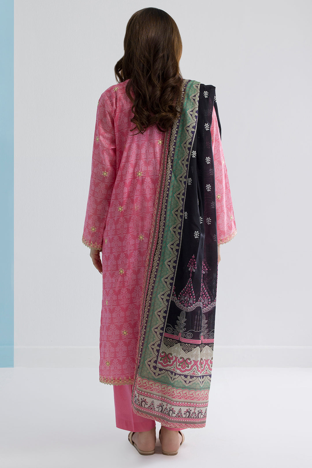 Embroidered Kurta Dupatta Trouser - 2198