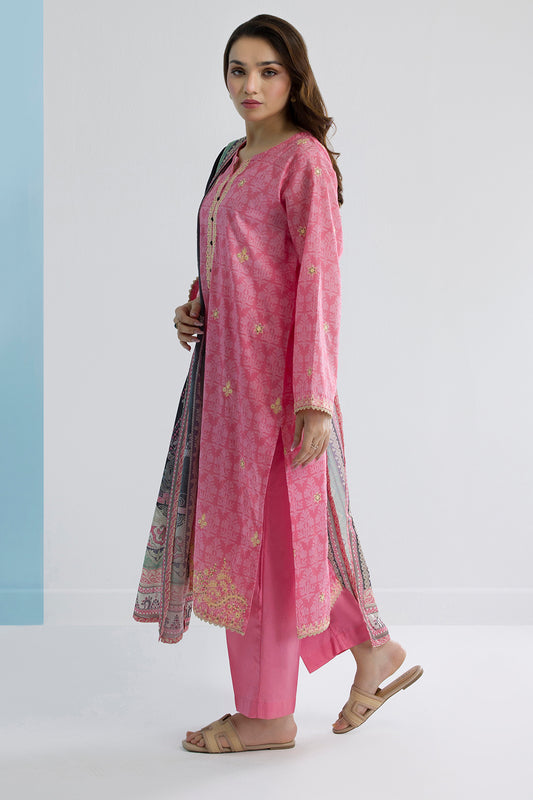 Embroidered Kurta Dupatta Trouser - 2198