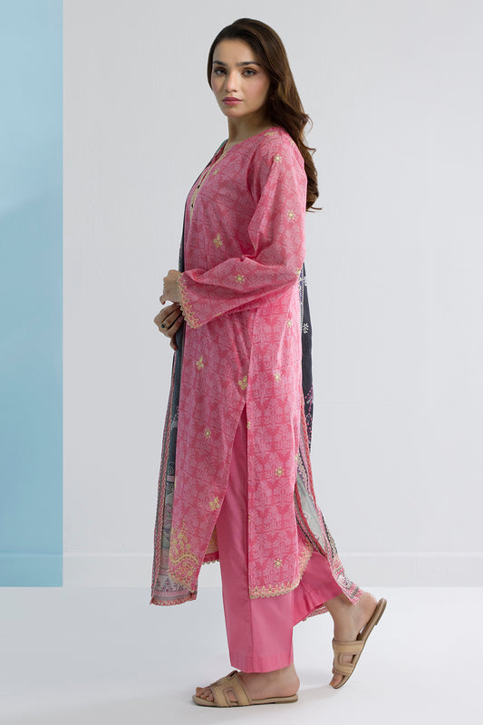 Embroidered Kurta Dupatta Trouser - 2198