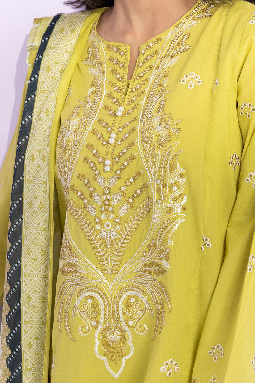 Embroidered Kurta Dupatta Trouser - 2203