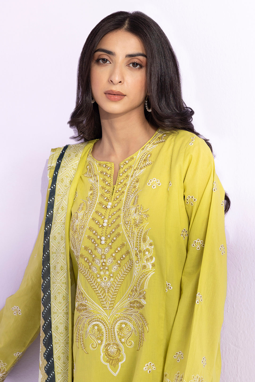 Embroidered Kurta Dupatta Trouser - 2203