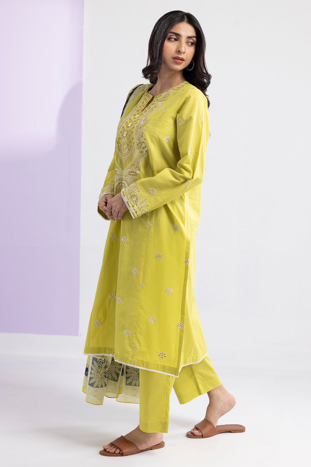 Embroidered Kurta Dupatta Trouser - 2203