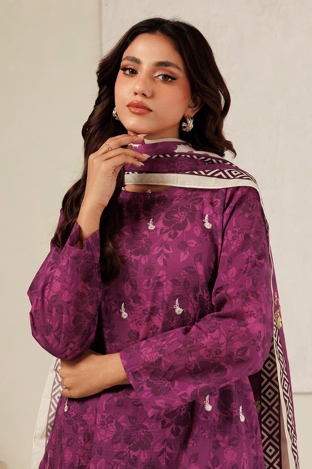 Embroidered Kurta Dupatta Trouser - 2261