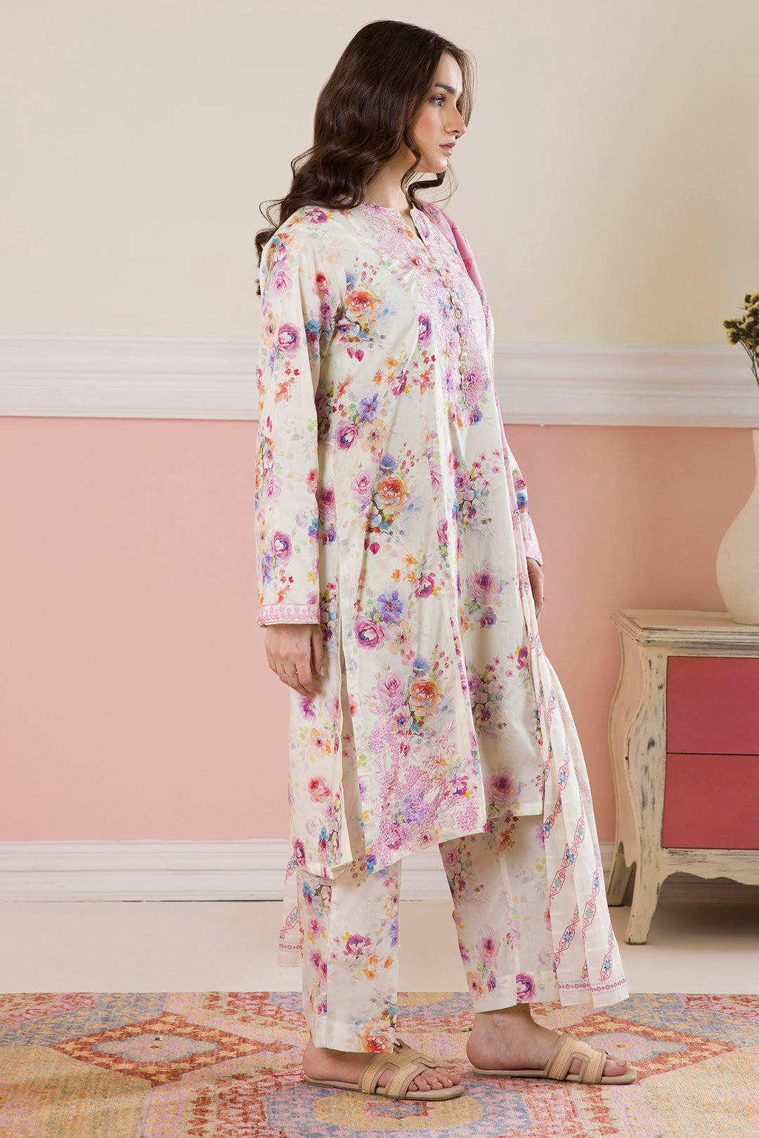 Embroidered Kurta Dupatta Trouser - 2262