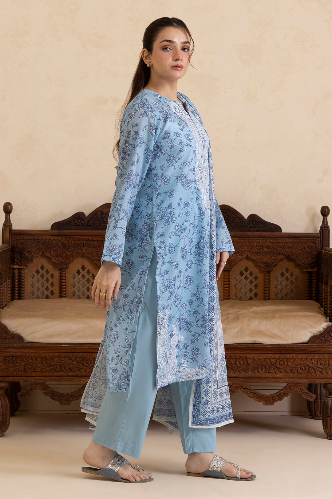 Embroidered Kurta Dupatta Trouser - 2265
