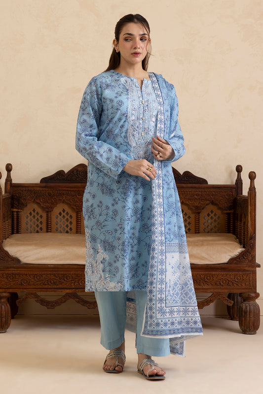 Embroidered Kurta Dupatta Trouser - 2265