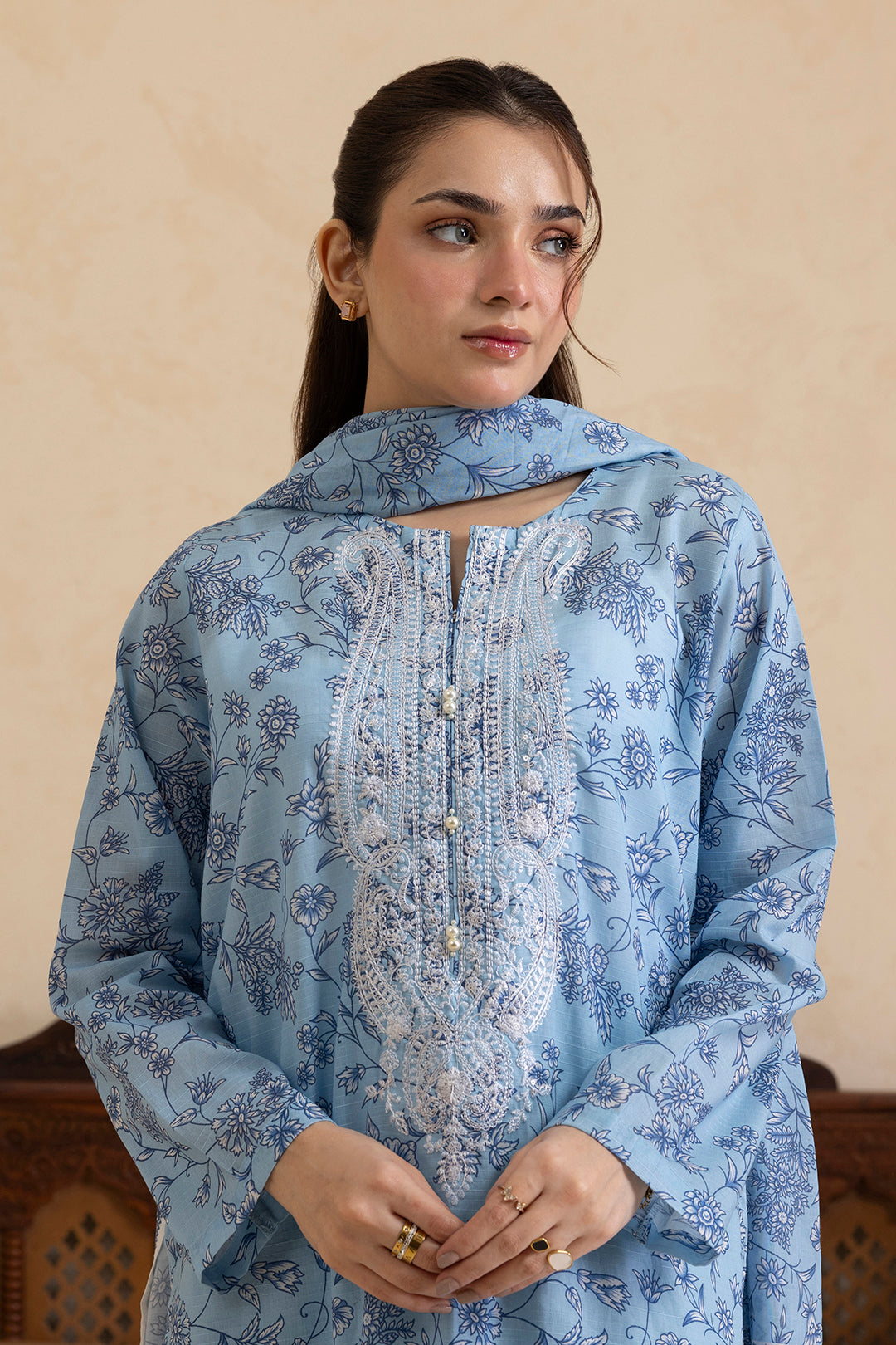 Embroidered Kurta Dupatta Trouser - 2265