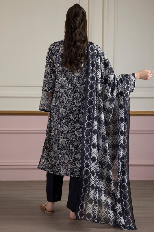 Embroidered Kurta Dupatta Trouser - 2313