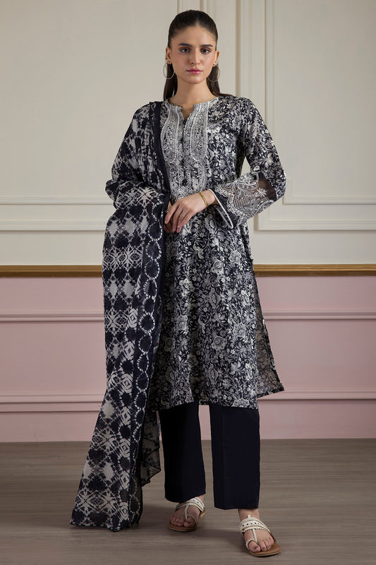 Embroidered Kurta Dupatta Trouser - 2313