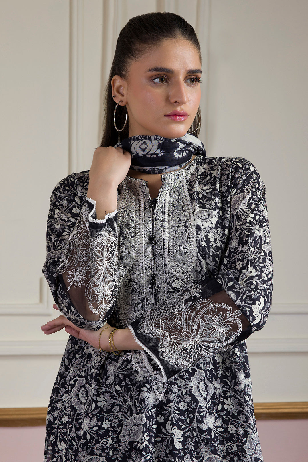 Embroidered Kurta Dupatta Trouser - 2313