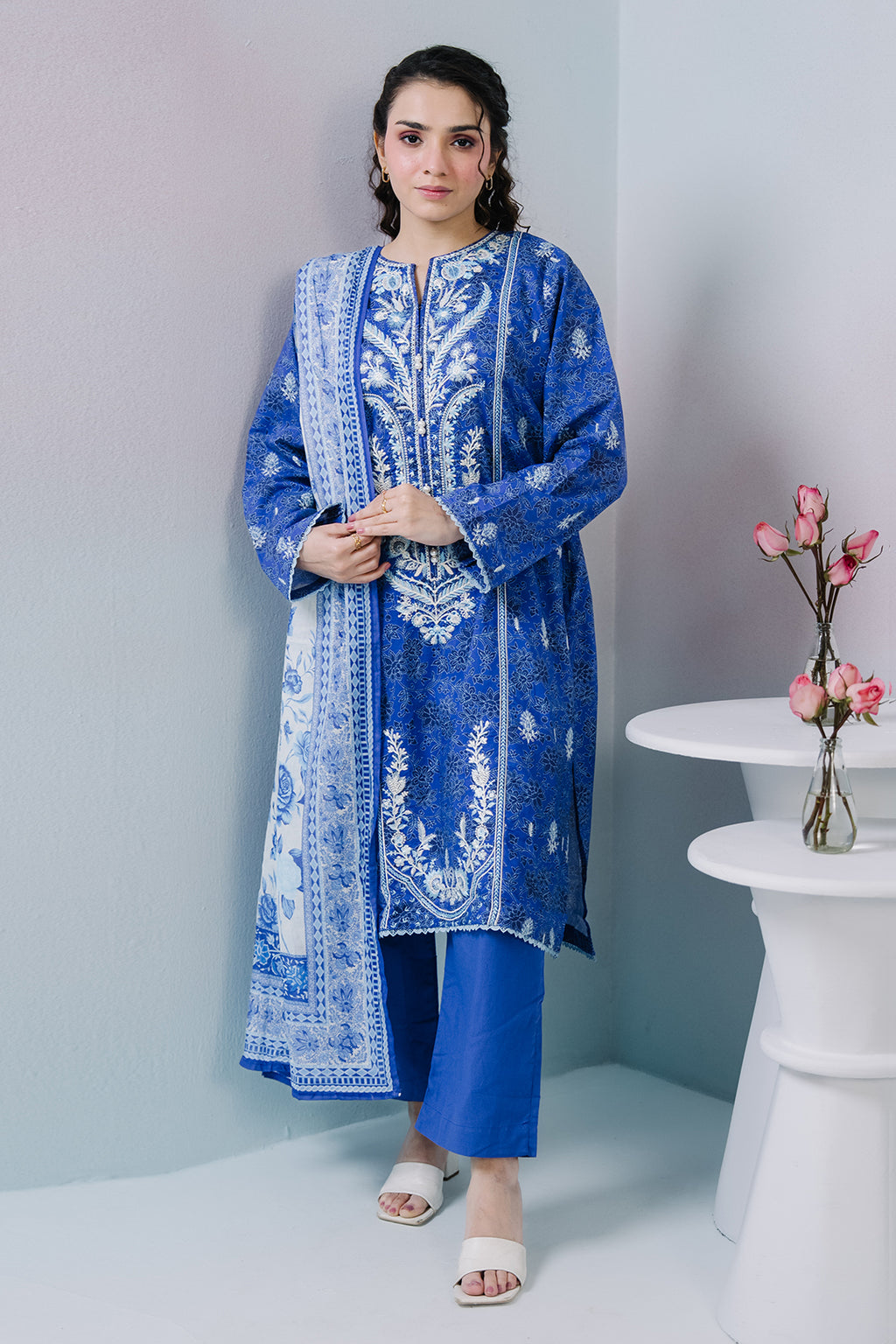 Embroidered Kurta Dupatta Trouser - 2315