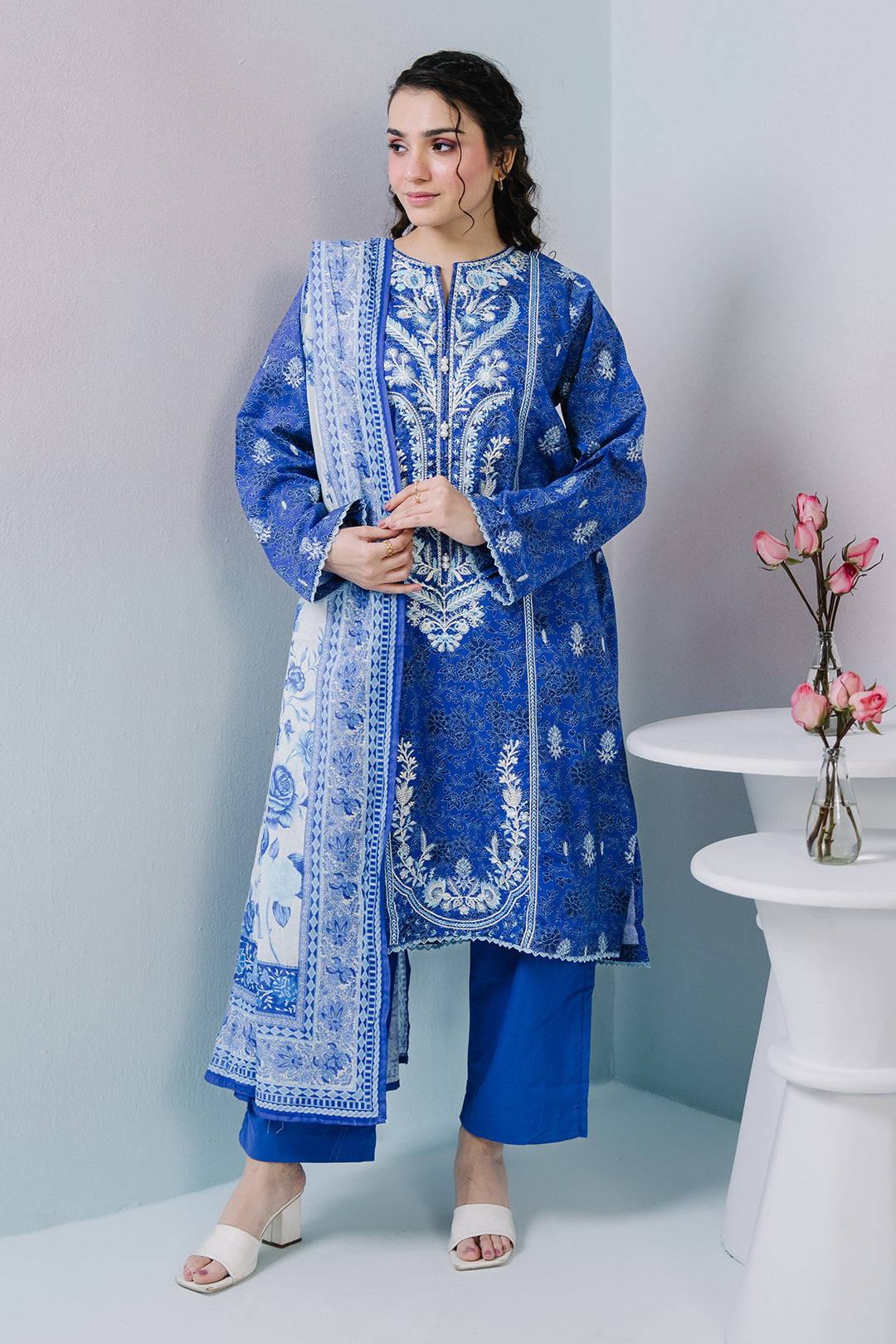 Embroidered Kurta Dupatta Trouser - 2315
