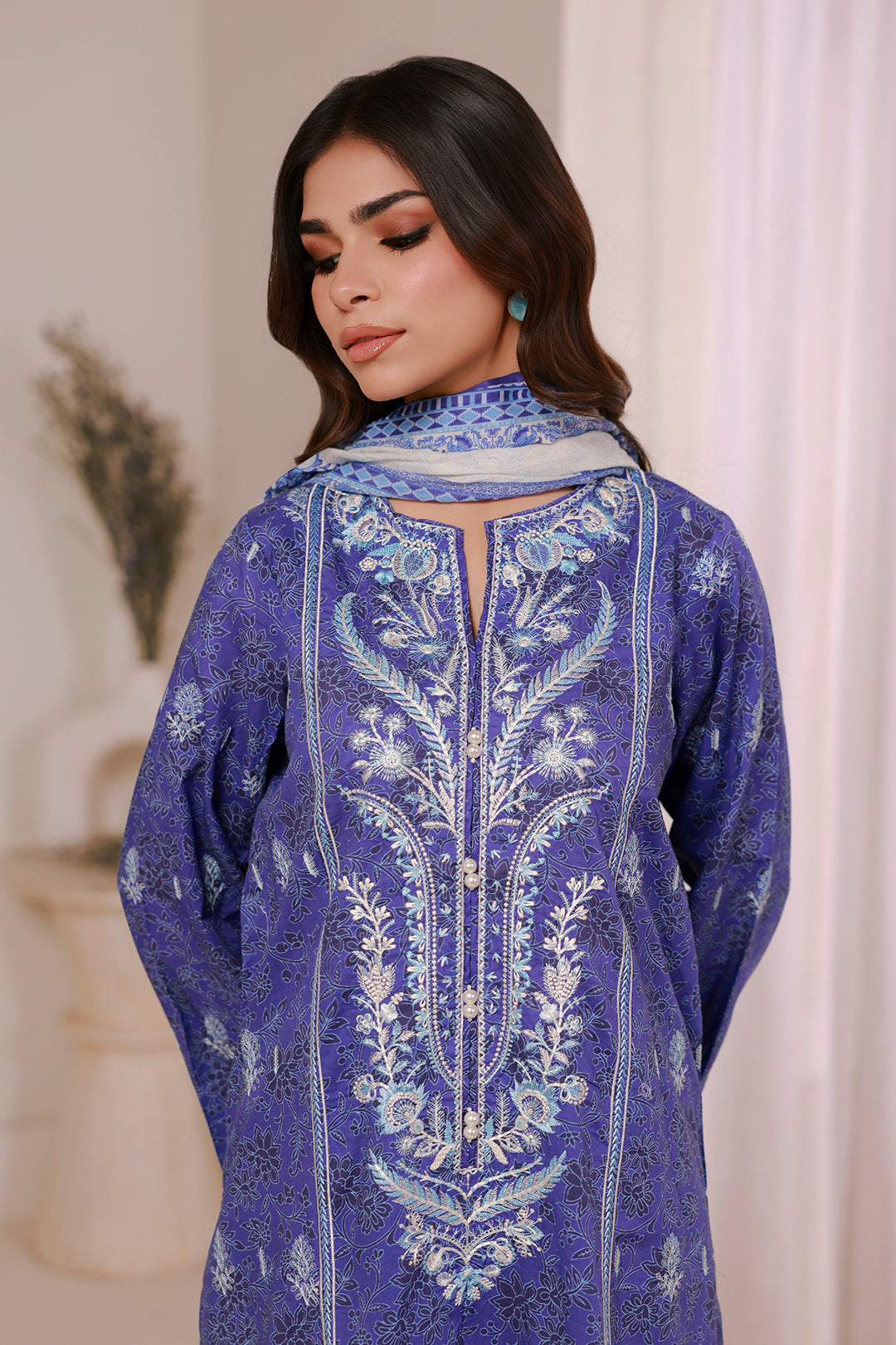 Embroidered Kurta Dupatta Trouser - 2315