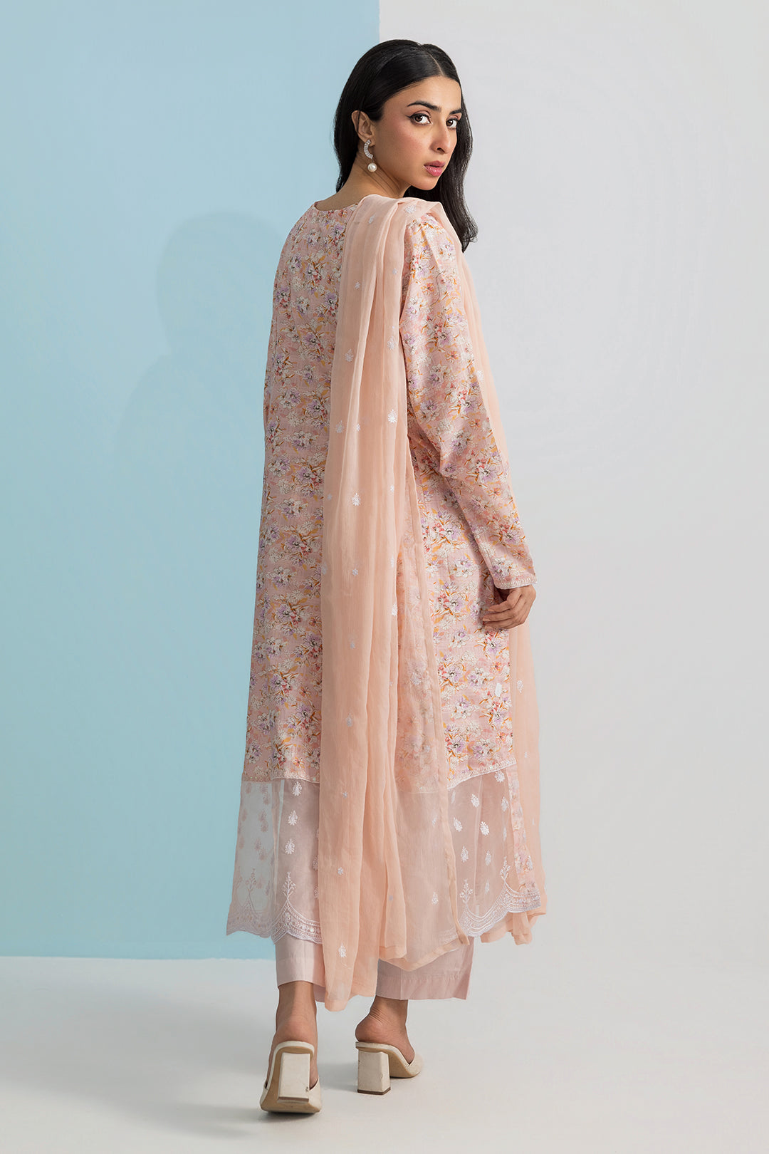 Embroidered Kurta Dupatta Trouser - 2504