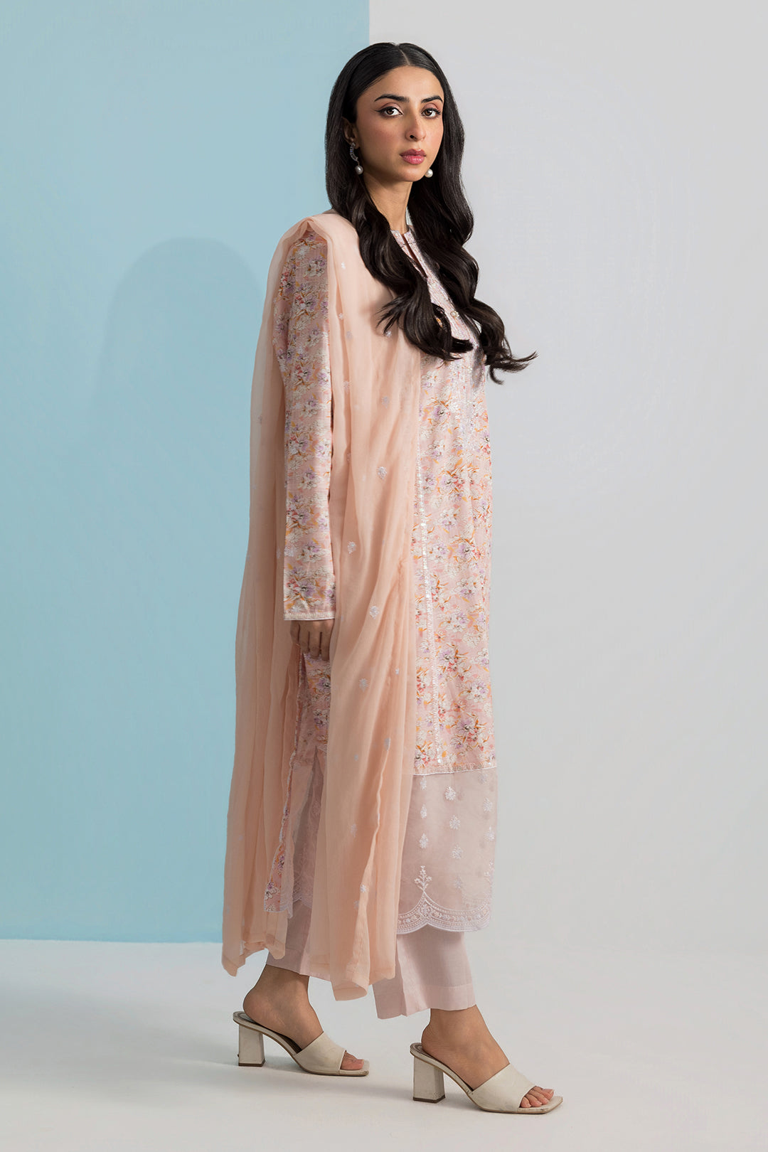Embroidered Kurta Dupatta Trouser - 2504