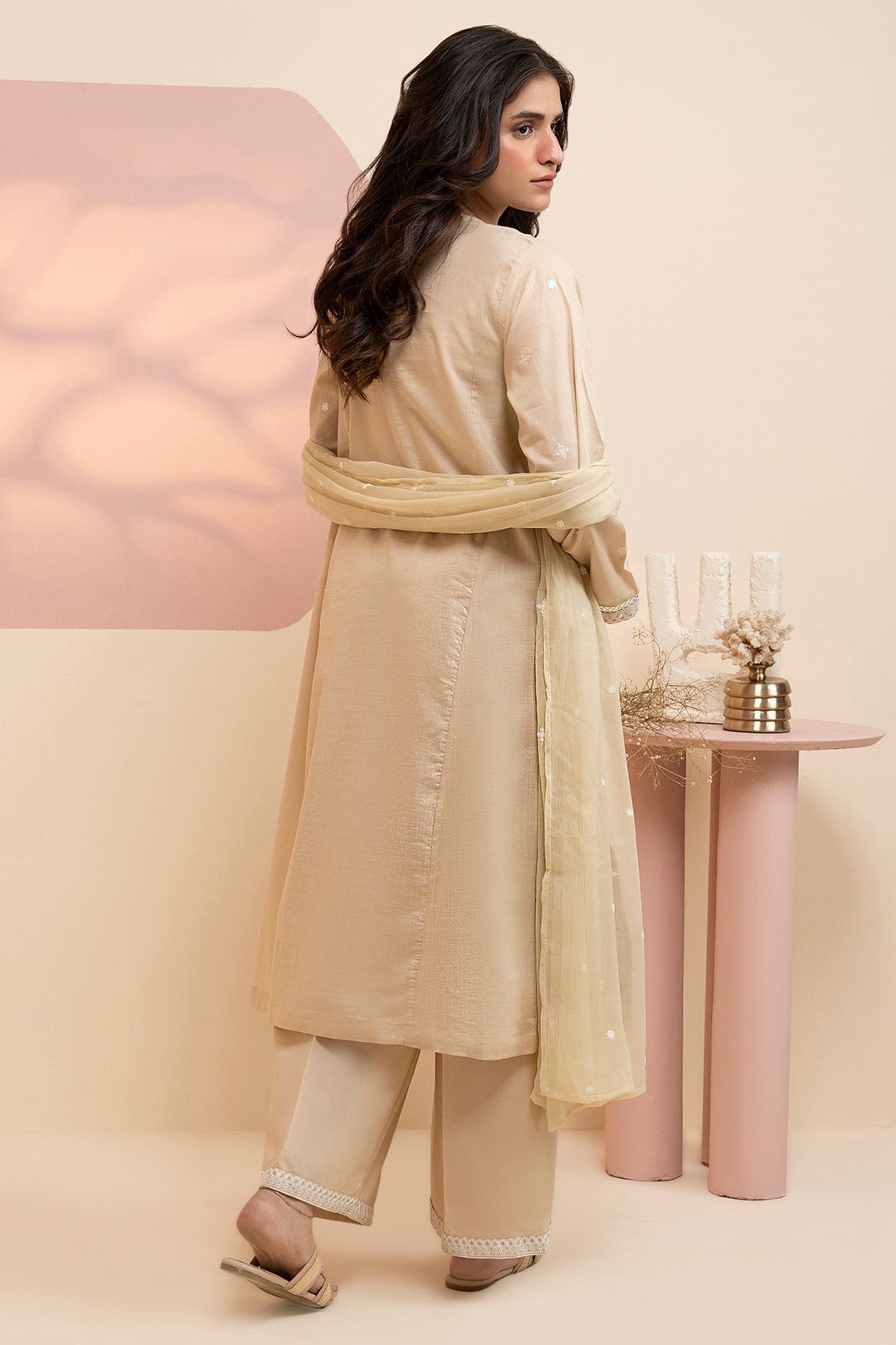 Embroidered Kurta Dupatta Trouser - 2505
