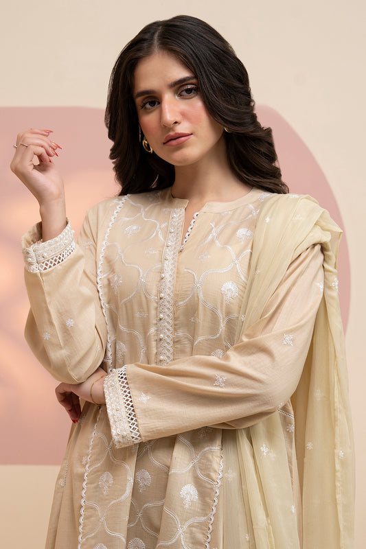 Embroidered Kurta Dupatta Trouser - 2505