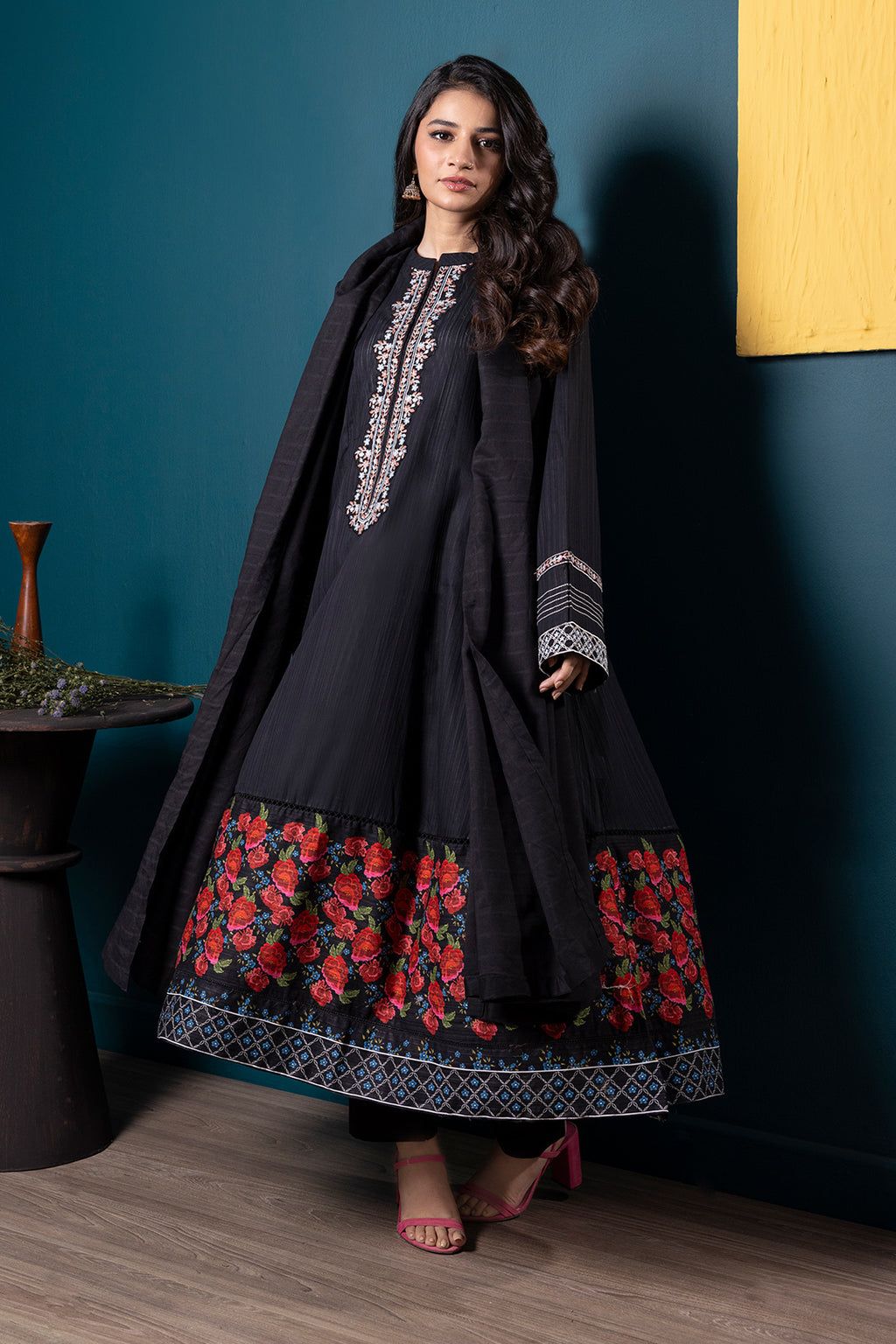 Embroidered Kurta Dupatta Trouser - 2515