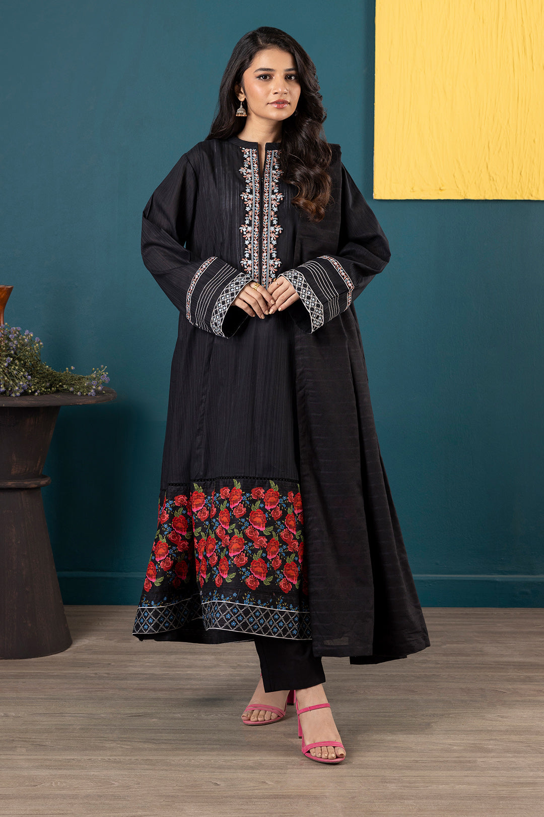 Embroidered Kurta Dupatta Trouser - 2515
