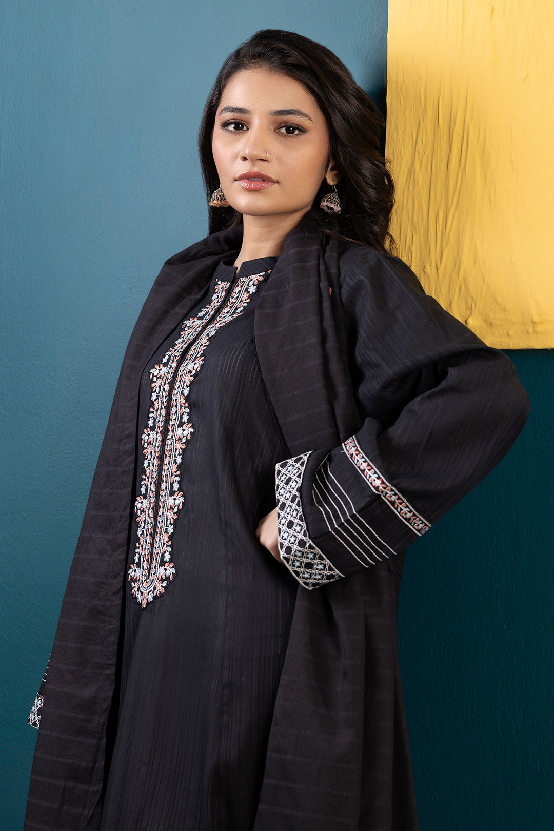 Embroidered Kurta Dupatta Trouser - 2515