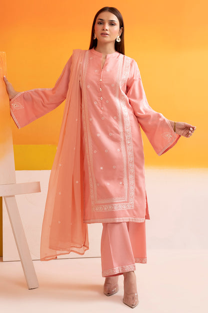 Embroidered Kurta Dupatta Trouser - 2523