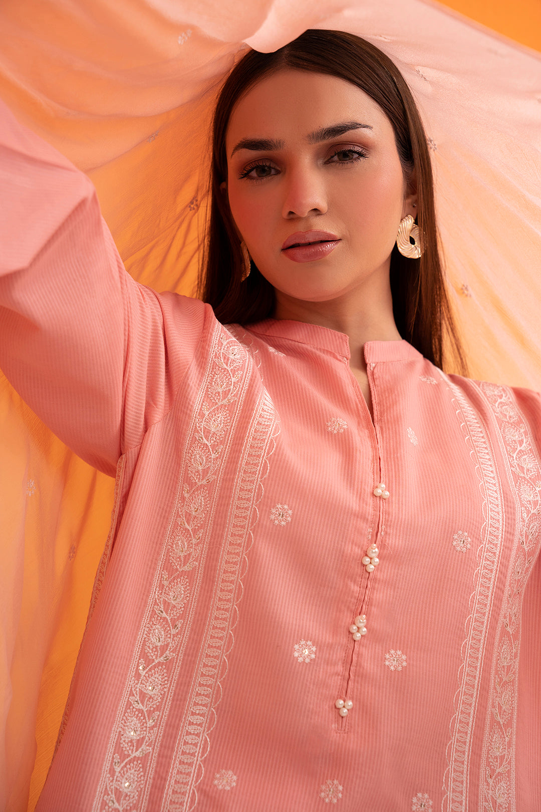 Embroidered Kurta Dupatta Trouser - 2523