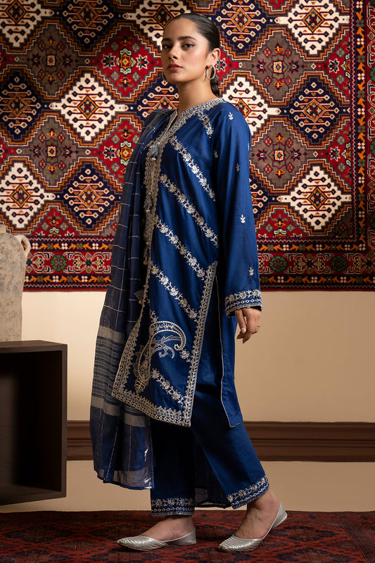 Embroidered Kurta Dupatta Trouser - 2524
