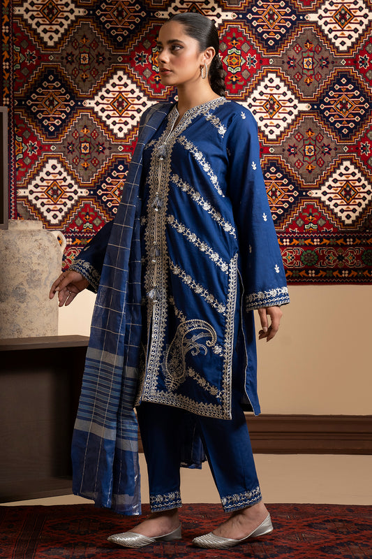 Embroidered Kurta Dupatta Trouser - 2524