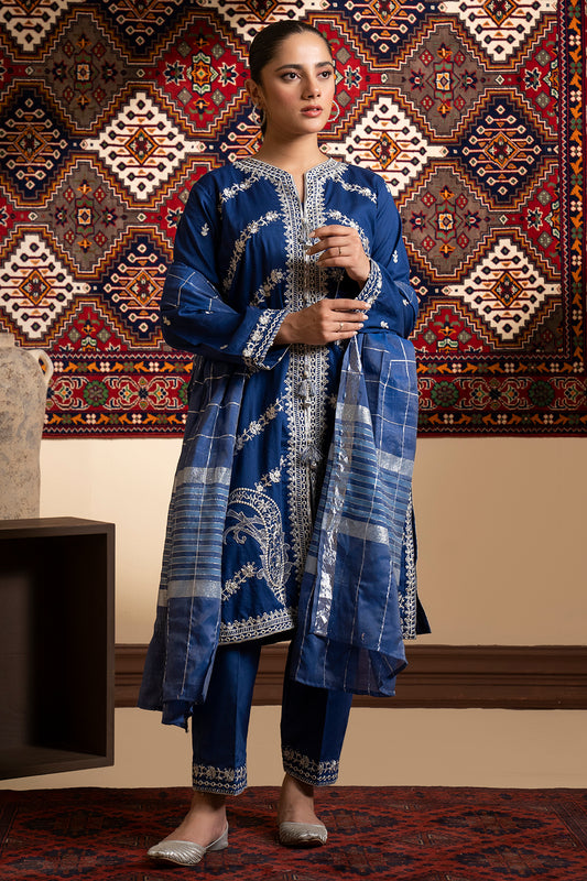 Embroidered Kurta Dupatta Trouser - 2524
