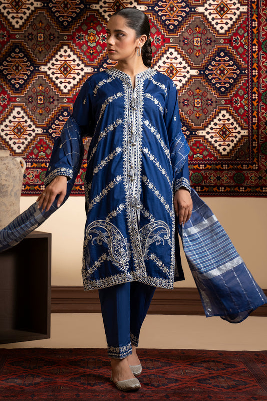 Embroidered Kurta Dupatta Trouser - 2524
