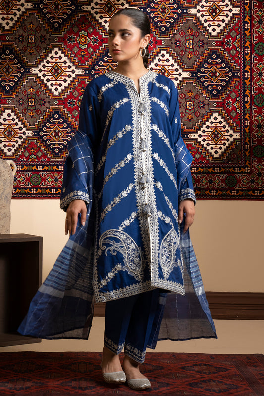 Embroidered Kurta Dupatta Trouser - 2524