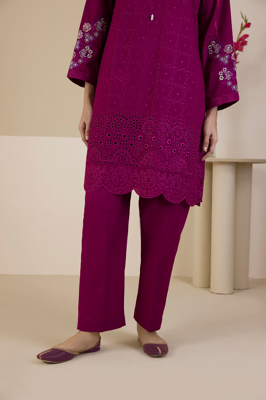 Embroidered Kurta Dupatta Trouser - 2525