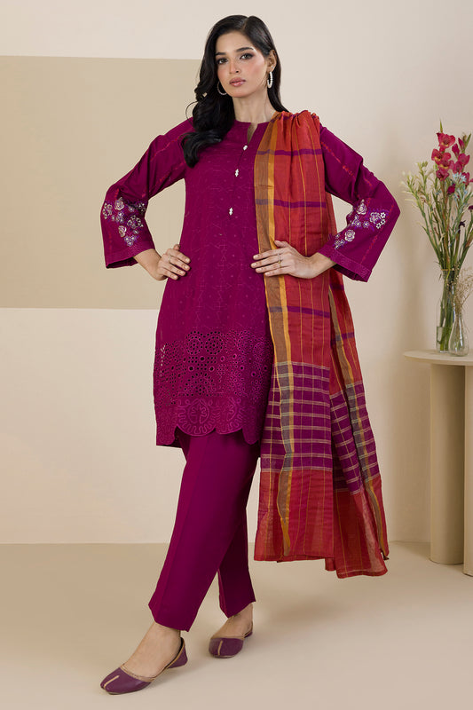 Embroidered Kurta Dupatta Trouser - 2525
