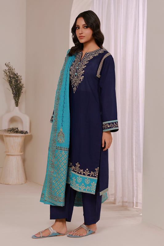 Embroidered Kurta Dupatta Trouser - 2533