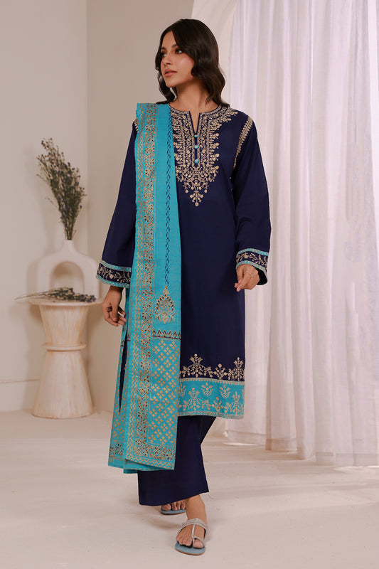 Embroidered Kurta Dupatta Trouser - 2533