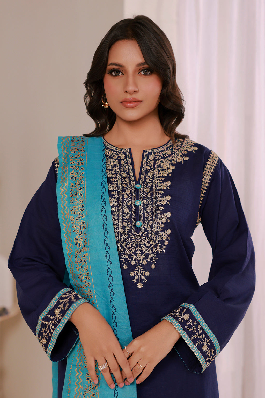 Embroidered Kurta Dupatta Trouser - 2533