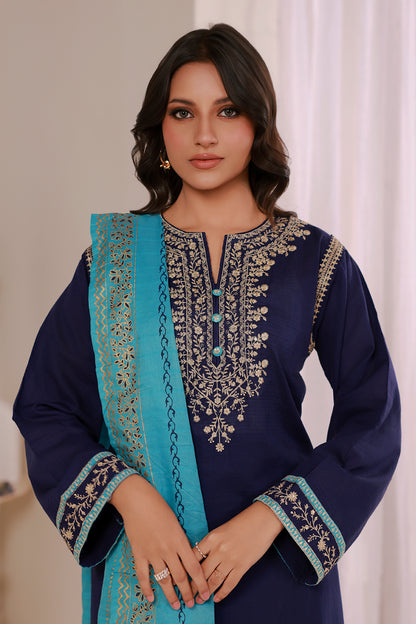 Embroidered Kurta Dupatta Trouser - 2533