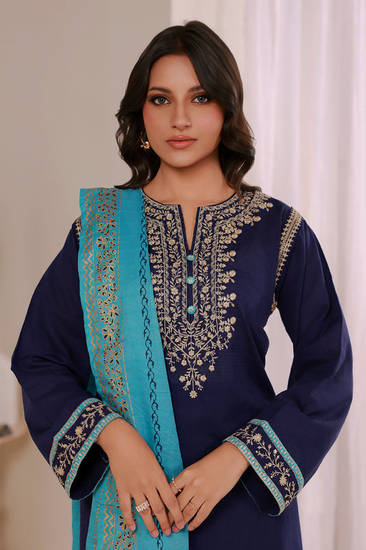 Embroidered Kurta Dupatta Trouser - 2533