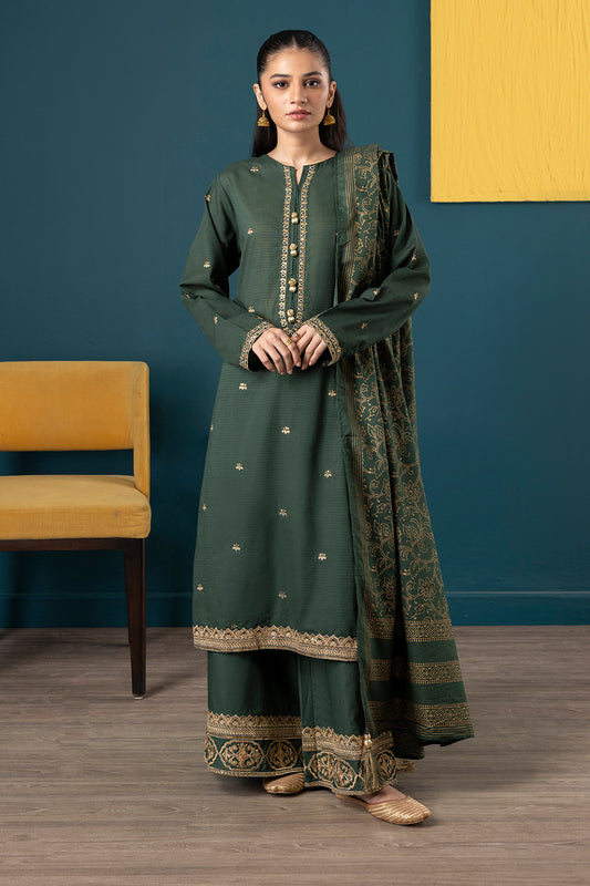 Embroidered Kurta Dupatta Trouser - 2534