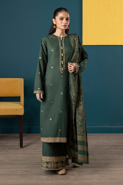 Embroidered Kurta Dupatta Trouser - 2534