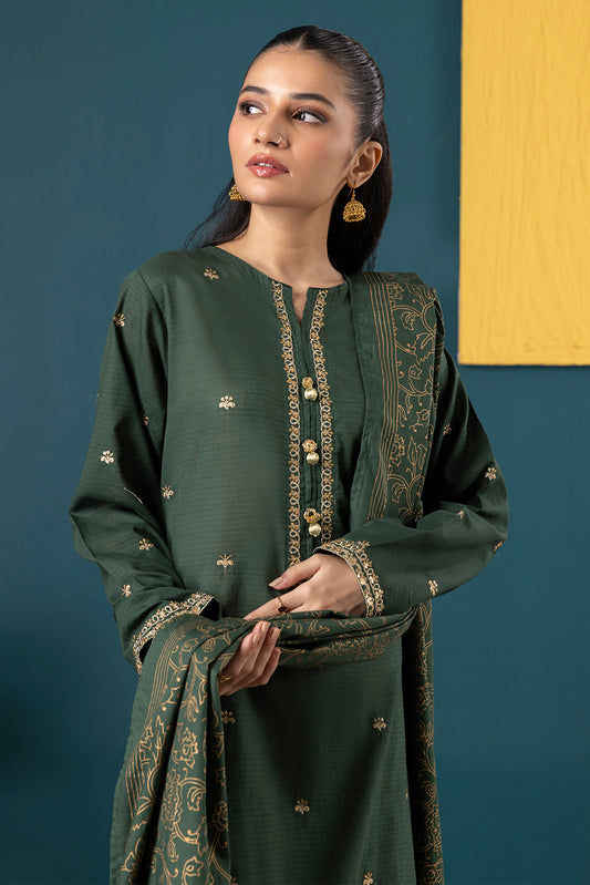 Embroidered Kurta Dupatta Trouser - 2534