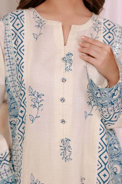 Embroidered Kurta Dupatta Trouser - 2543