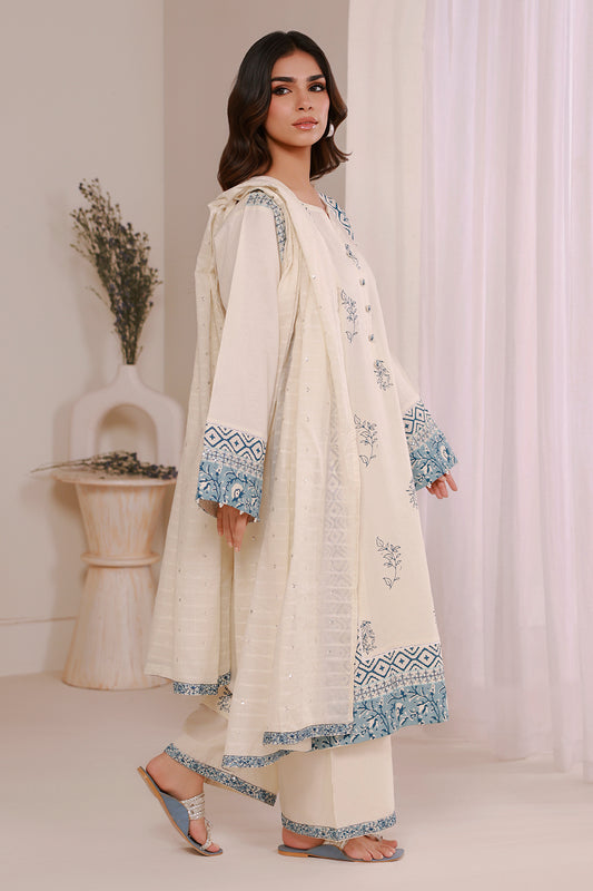 Embroidered Kurta Dupatta Trouser - 2543