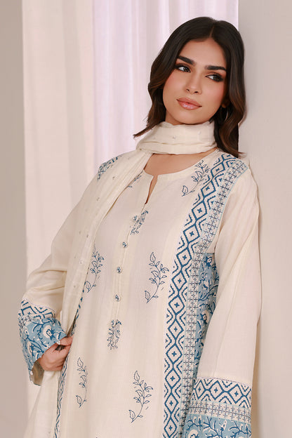 Embroidered Kurta Dupatta Trouser - 2543