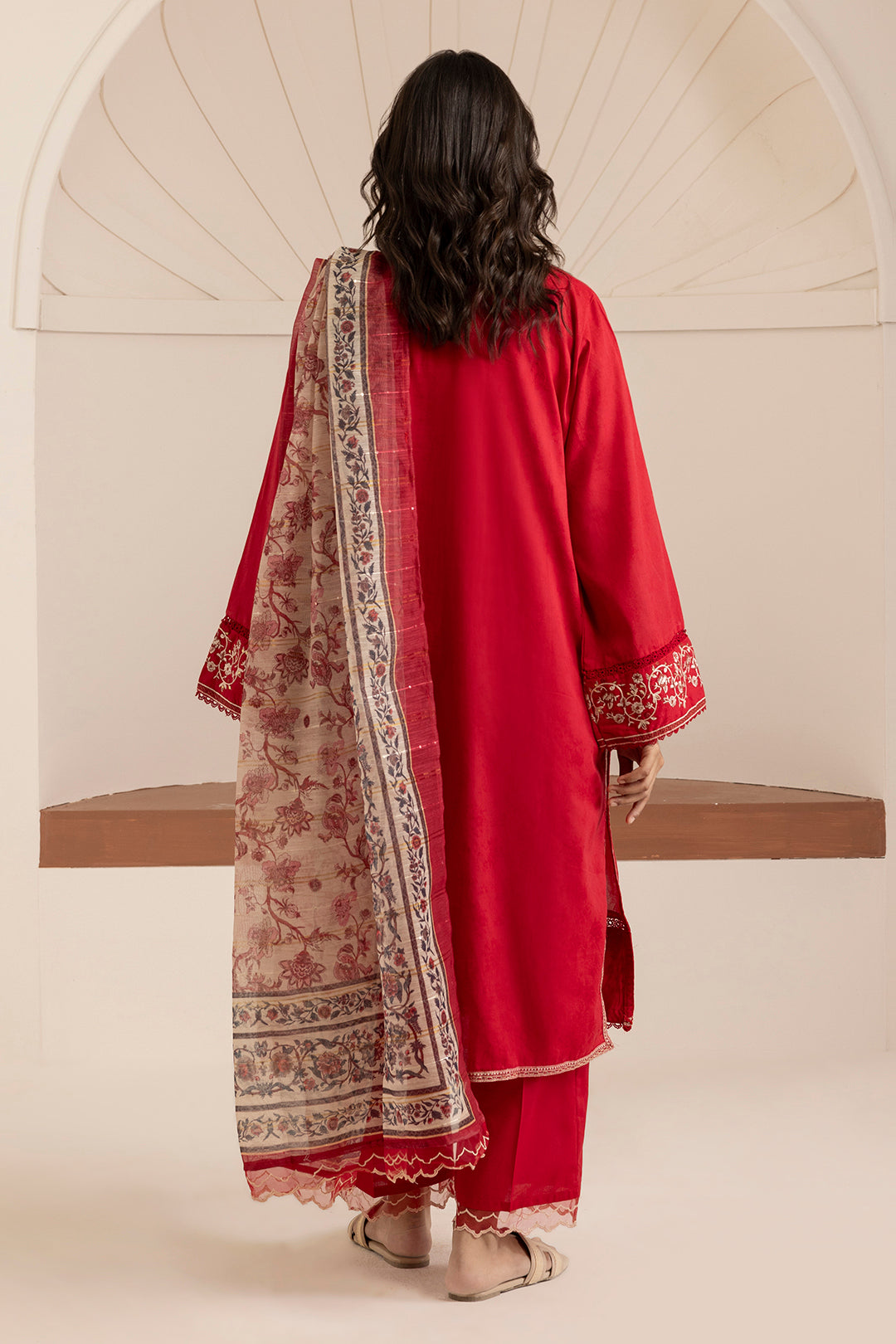 Embroidered Kurta Dupatta Trouser - 2544