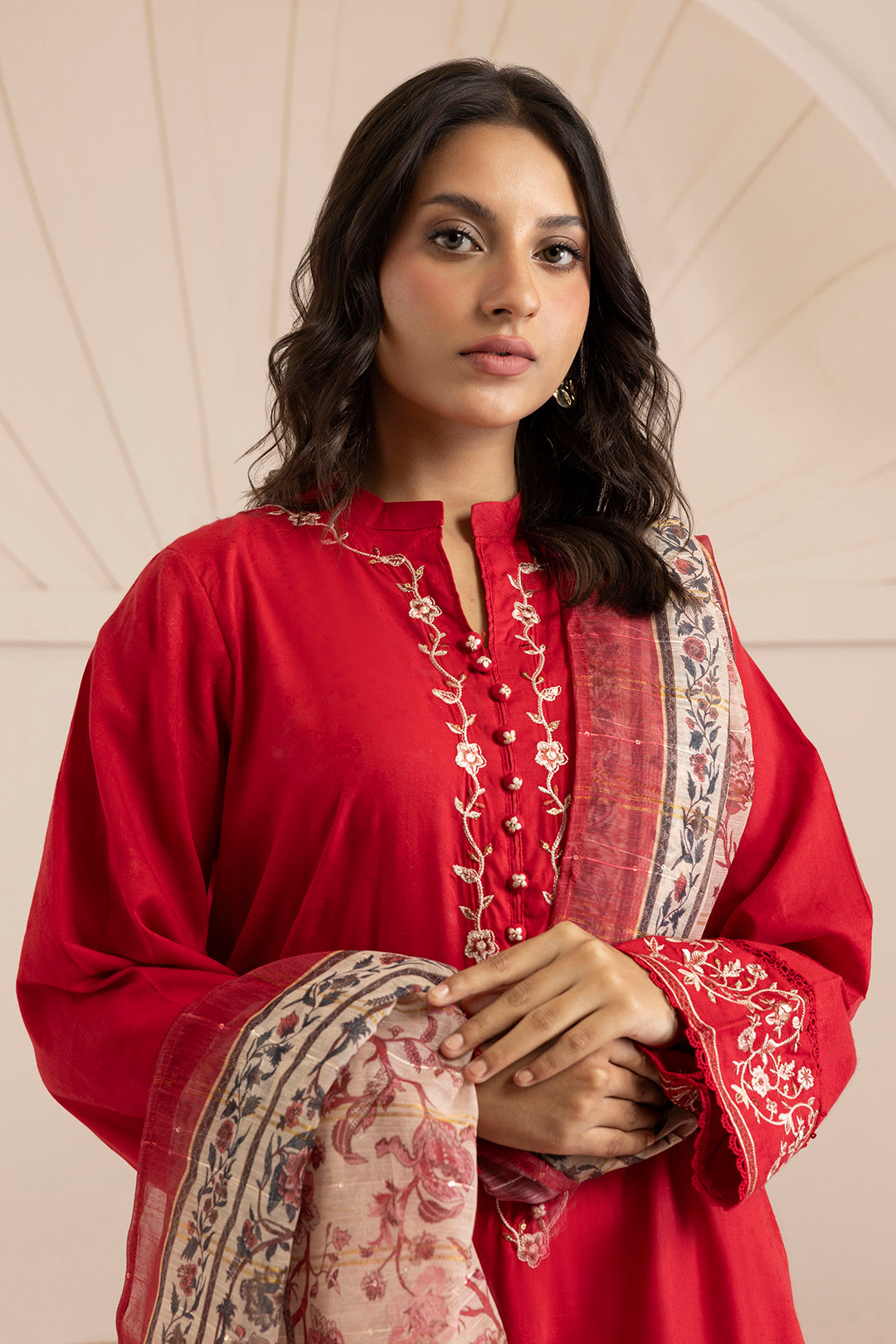 Embroidered Kurta Dupatta Trouser - 2544