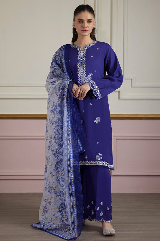 Embroidered Kurta Dupatta Trouser - 2545
